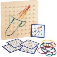 Small foot 11977 - Geoboard aus Holz, Geometrie-Lernspiel, 72-teilig von Legler