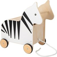 Small foot 12425 - Spielzeugkiste mit Rollen Zebra Wildlife, Holz, Griffhöhe: 42cm von Legler