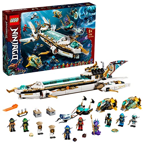 LEGO 71756 NINJAGO Wassersegler, U-Boot-Spielzeug mit 10 Ninja-Minifiguren inkl. Kai & NYA-Figuren, Geschenke für Kinder, Jungen und Mädchen ab 9 Jahre von LEGO