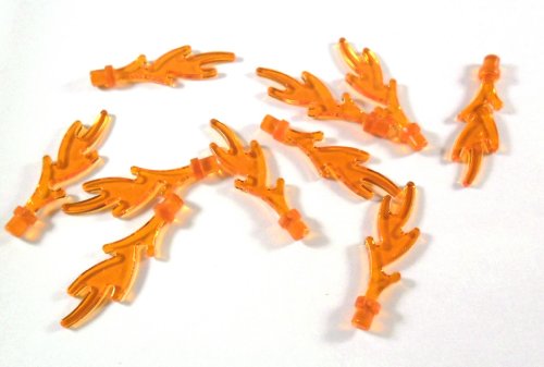 10 Stück LEGO "Flammen" in Orange-Transparent. von LEGO