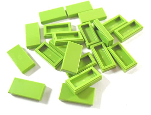 LEGO Bricks Glätteisen, 20 Stück, 1 x 2 Zapfen, Limettengrün von LEGO