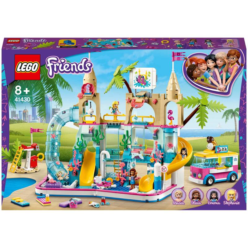 LEGO 41430 Friends Wasserpark von Heartlake City Set Spielzeug ab 8 Jahren mit Mini Puppen Emma & Olivia, Konstruktionsspielzeug von Lego