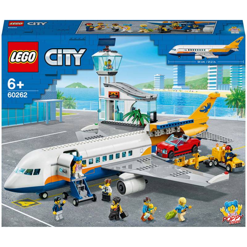 LEGO 60262 City Passagierflugzeug mit Flughafenterminal und LKW, Spielset für Kinder ab 6 Jahren von Lego