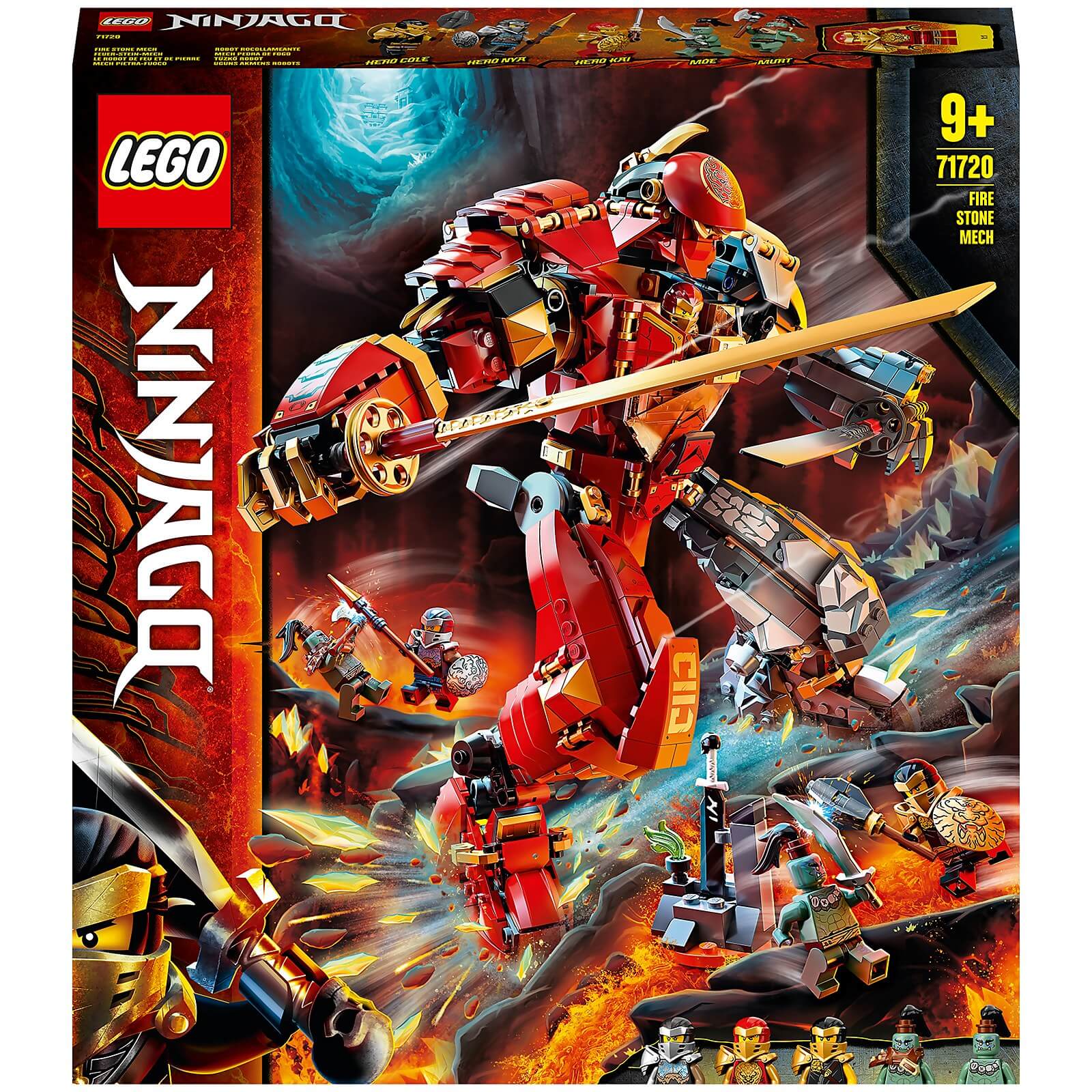 LEGO 71720 NINJAGO Feuer-Stein-Mech Spielzeug, Ninja Actionfigur von Lego