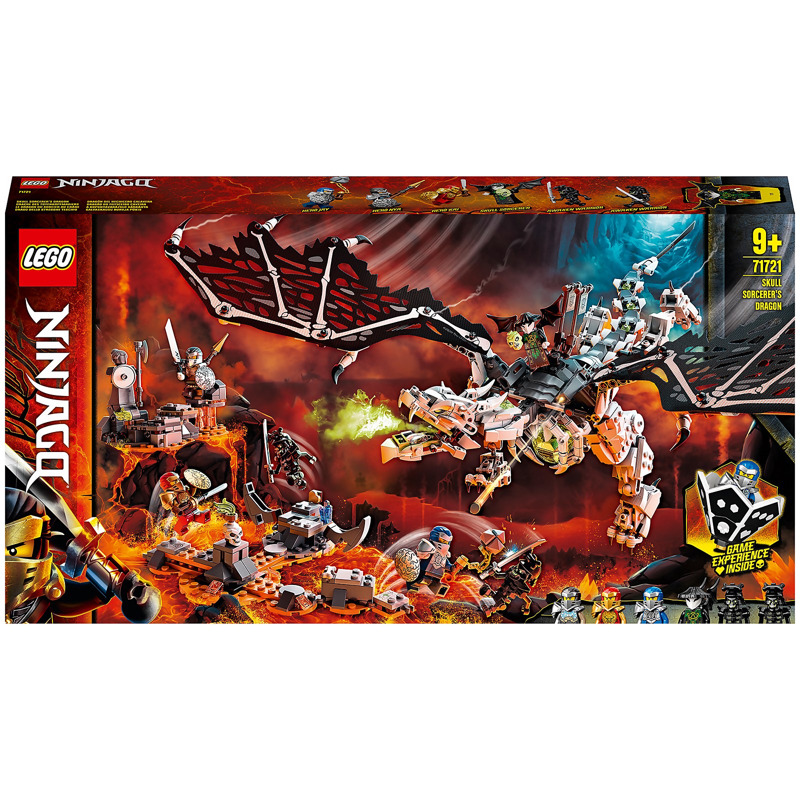 LEGO 71721 NINJAGO Drache des Totenkopfmagiers, 2-in-1 Bauset und Brettspiel mit Skelett-Rittern Minifiguren von Lego