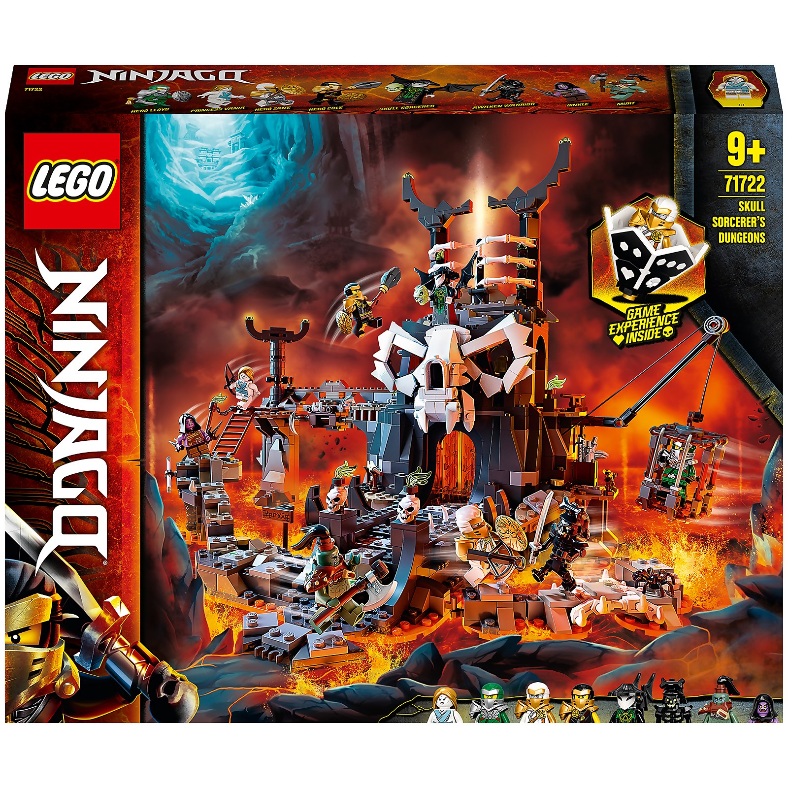 LEGO 71722 NINJAGO Verlies des Totenkopfmagiers, 2-in-1 Bauset und Brettspiel mit 8 Minifiguren von Lego