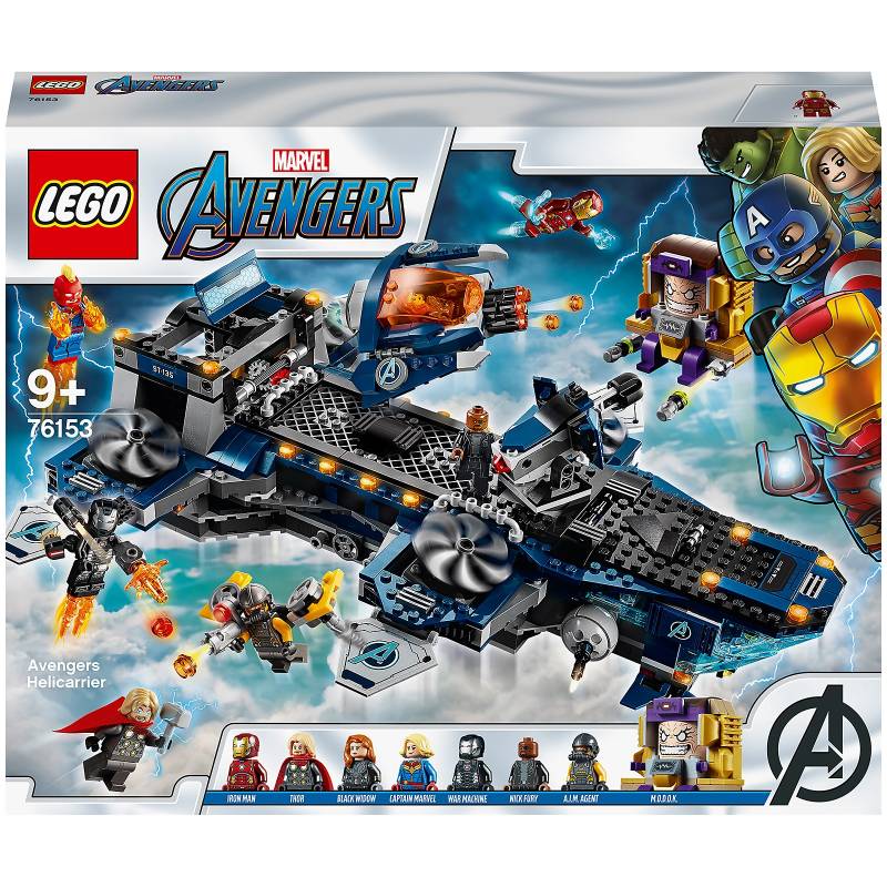 LEGO 76153 Super Heroes Marvel Avengers - Helicarrier Spielzeug mit Iron Man, Thor & Captain Marvel, Super Heroes Serie von Lego