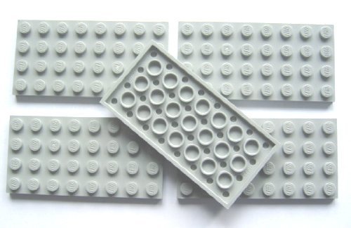 LEGO Bricks 3035 City Platten (4 x 8 Zapfen, 5 Stück), Hellgrau von LEGO