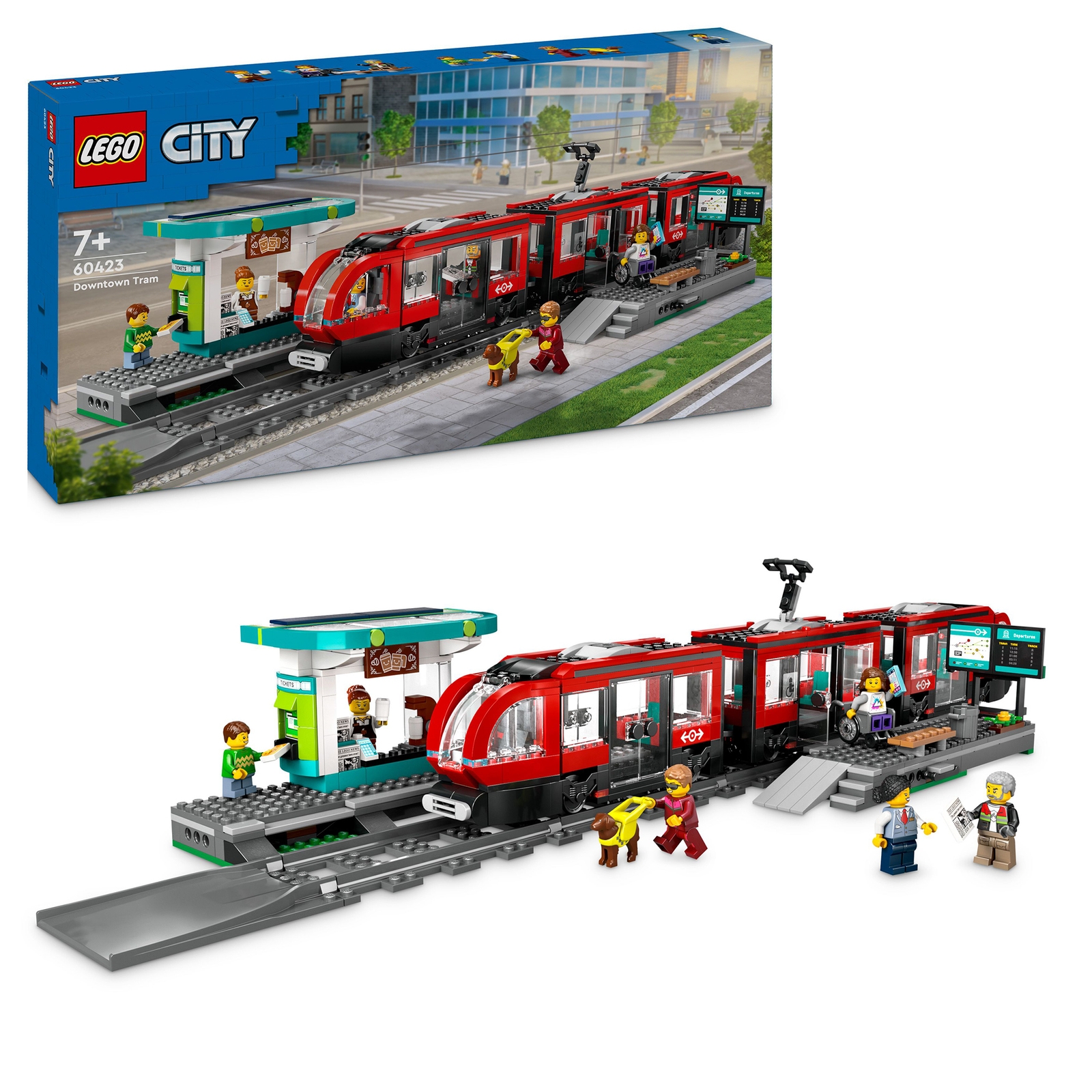 LEGO City Downtown Tram and Station Building Toy Set 60423 von Lego