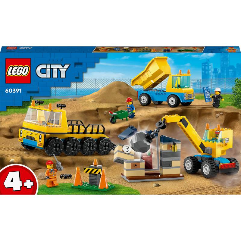 LEGO City: Construction Trucks & Wrecking Ball Crane Toys (60391) von Lego