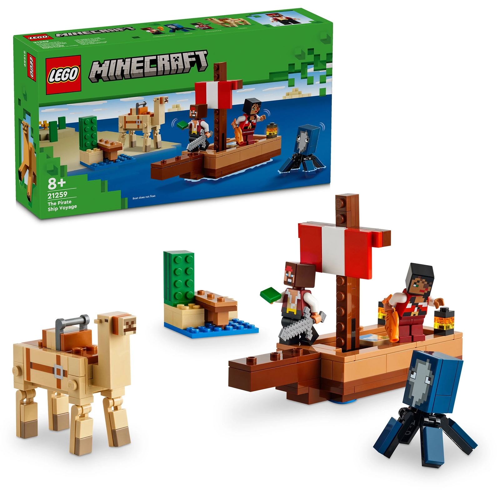 LEGO Minecraft The Pirate Ship Voyage Building Toy Set 21259 von Lego