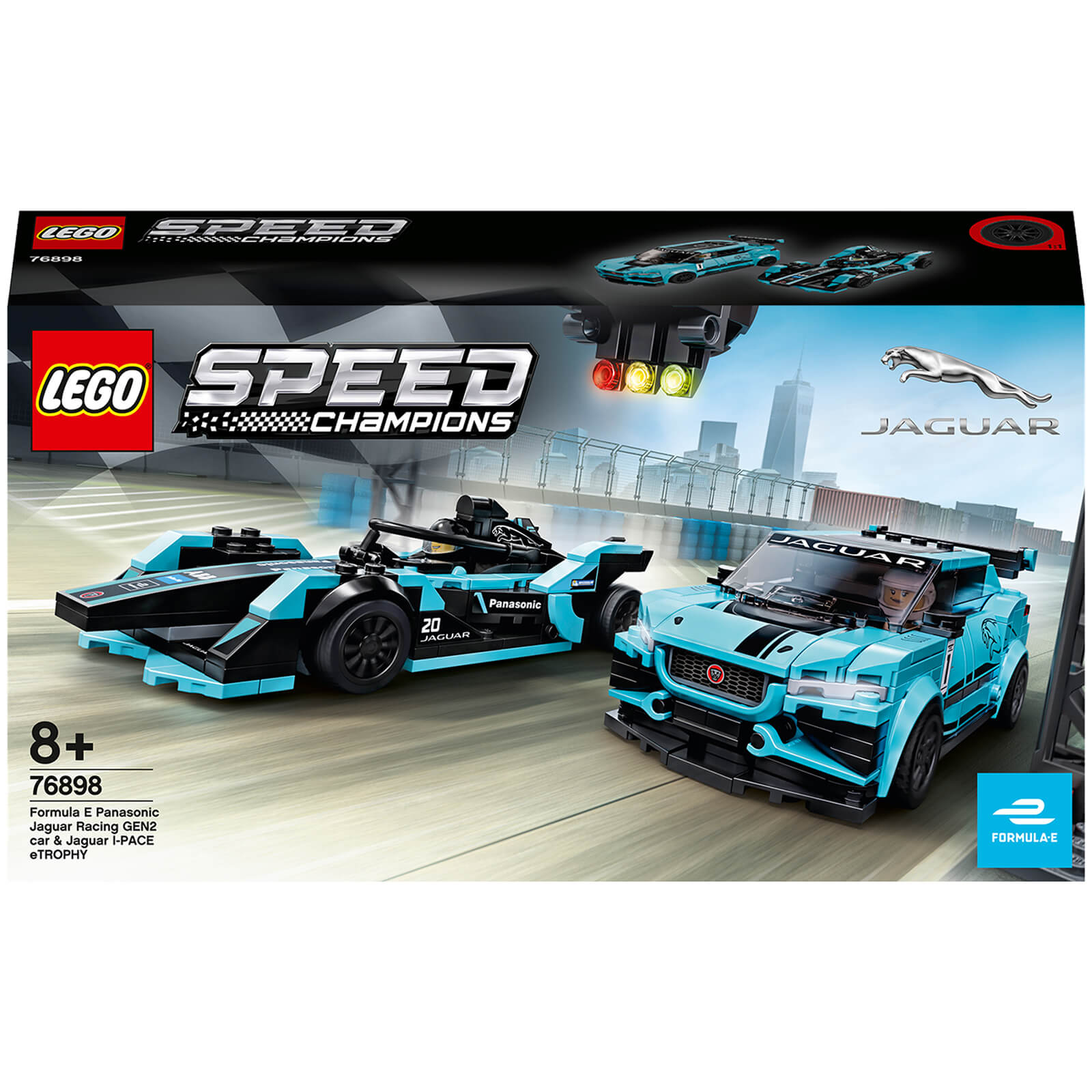 LEGO Speed Champions: Formula E Panasonic Jaguar Racing GEN2 car & Jaguar I-PACE eTROPHY (76898) von Lego