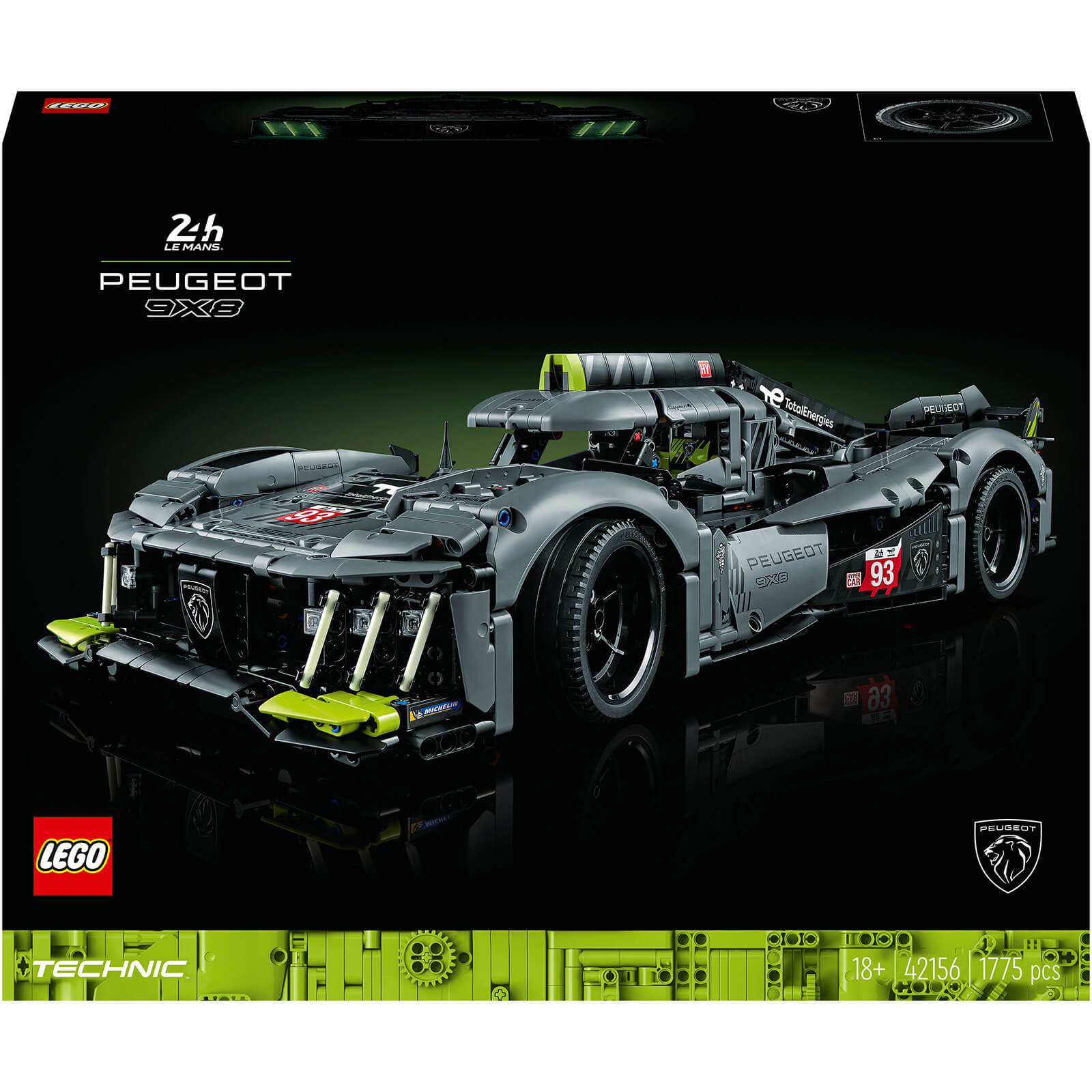 LEGO Technic: PEUGEOT 9X8 24H Le Mans Hybrid Hypercar (42156) von Lego