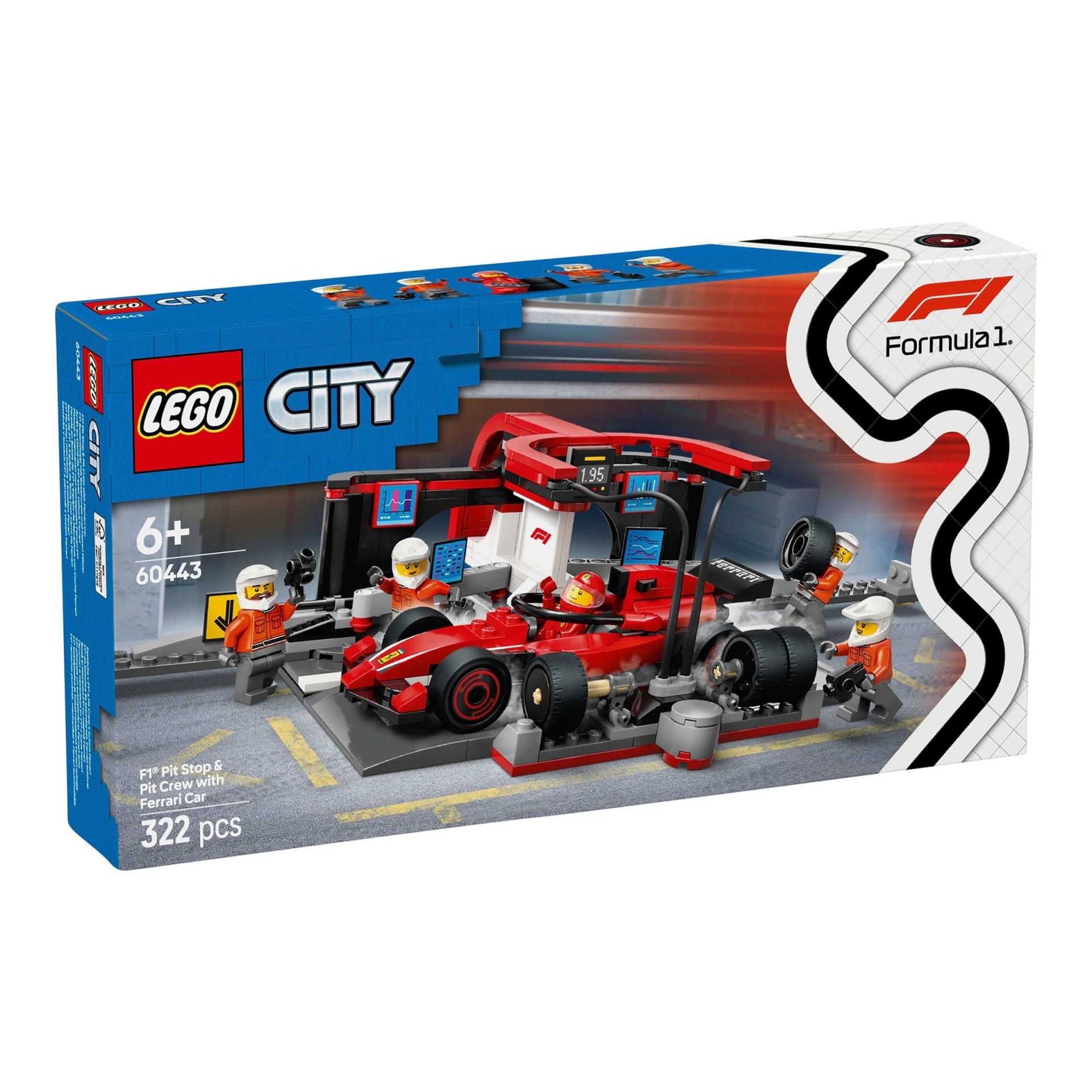 Lego® City 60443 F1® Boxenstopp mit Boxencrew und Ferrari Flitzer von Lego