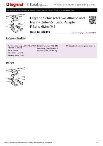 Legrand 036479 Adapter (L x B x H) 15 x 12 x 45mm 1St. von LEGRAND