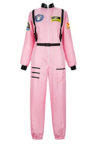 Lehauya Astronauten-Kostüm für Damen, Astronauten-Anzug, Flug-Overall, Cosplay-Kostüm, Pink, M von Lehauya