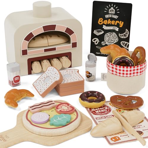 Lehoo Castle Kinderküche Zubehör Holz, Spielküche Zubehör, Pizza Kinderküche, Backset für Kinder, Rollenspiel-Geschenke Spielzeug ab 3 Jahre Mädchen Lehoo Castle Kinderküche Zubehör Holz, Spielküche Zubehör, Pizza Kinderküche, Backset für Kinder, Rollenspiel-Geschenke Spielzeug ab 3 Jahre Mädchen von Lehoo Castle