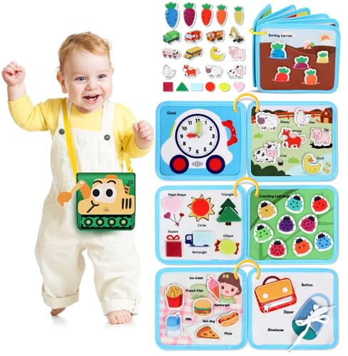 Lehoo Castle Busy Board Activity Board ab 1 2 3 Jahre, 12 in 1 Busy Quiet Book Kleinkinder Spielzeug Mädchen Jungen, Baby Sensorisches Montessori Spielzeug, Lernspielzeug Motorikbrett von Lehoo Castle