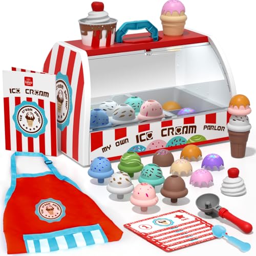 Lehoo Castle Eisdiele Kinder, Spielzeug ab 3 Jahre, Kaufladen Zubehör, Kaufmannsladen Zubehör, EIS Spielzeug für Kinder, Eisladen Kinder, Kinderküche Zubehör, Mädchen Geschenke 3 Jahre (Rot) Lehoo Castle Eisdiele Kinder, Spielzeug ab 3 Jahre, Kaufladen Zubehör, Kaufmannsladen Zubehör, EIS Spielzeug für Kinder, Eisladen Kinder, Kinderküche Zubehör, Mädchen Geschenke 3 Jahre (Rot) von Lehoo Castle