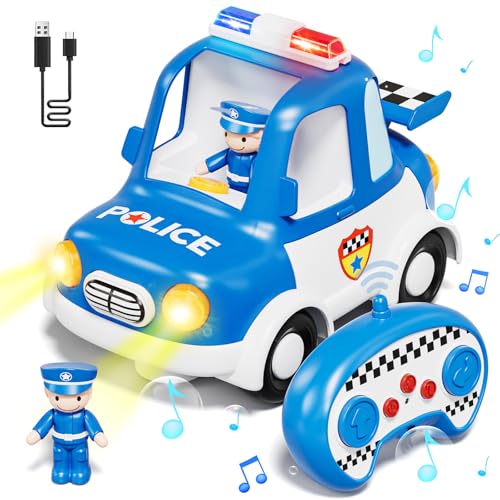 Lehoo Castle Ferngesteuertes Auto ab 3 Jahre, Polizeiauto mit Fernbedienung, Lichtern und Musik, Spielzeug für Kinder ab 3 Jahren von Lehoo Castle