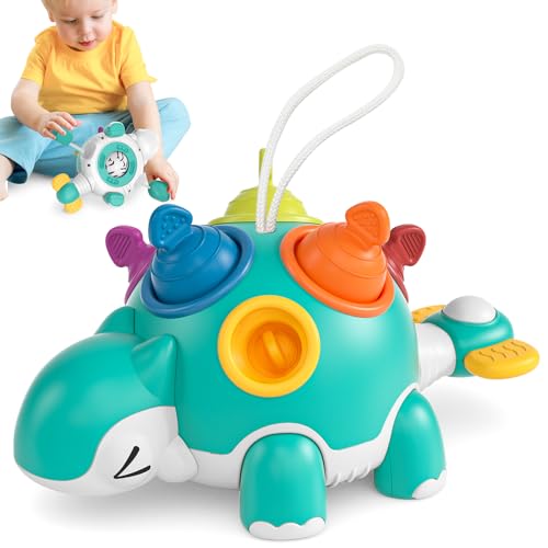 Lehoo Castle Montessori Motorikspielzeug ab 1 Jahr Junge Mädchen, Baby Sensorik Spielzeug Dino Kinderspielzeug, Frühe Entwicklung Lernspielzeug Geschenk, Pop Fidget Spinning Toy 1-3 Kleinkind Geschenk von Lehoo Castle