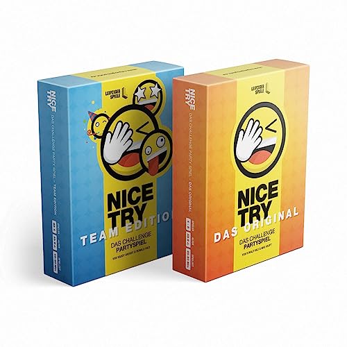 Leipziger Spiele Nice Try - Das Challenge Partyspiel, Set aus Original und Team Edition von Leipziger Spiele