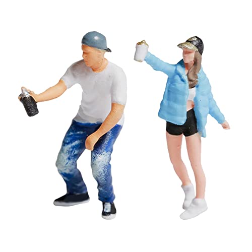 Leisurealeaneag 1/87 Diorama Graffiti Figur Figuren Harz Menschen Zug Layout Blau Weiß von Leisurealeaneag