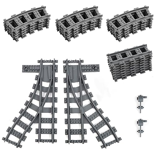 Lekebaby City Schienen Set, 28 PCS City Weichen Kompatibel mit dem Marktführer, Erweiterungsset für Kinder von Lekebaby