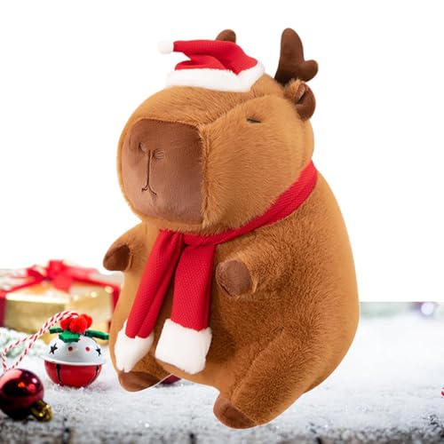 Lembeauty Capybara Plüschtier, Capybara Plüschtier,Realistische Weihnachts-Kuscheltierpuppe - 30 cm großes braunes Capybara-Plüschtier, lustiges Stofftier-Plüschtier für Wohnzimmer, Schlafzimmer, von Lembeauty