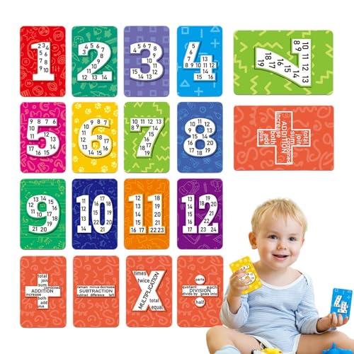 Lembeauty Multiplikationskarten, Multiplikationskarten - Brettspiel-Mathe-Lern-Multiplikationstabelle,Smooth Multiples Poster Set Mathe-Spiel für Ostern, Kindertag, Geburtstag von Lembeauty