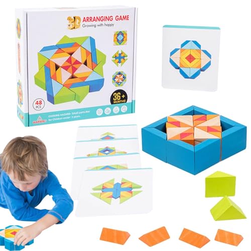 Lembeauty Musterblöcke, Musterblöcke für Kinder im Alter von 3–5 Jahren - Geometrisches Form-Puzzle-Set | Klassisches pädagogisches -Kindergartenspielzeug für Kinder im Alter von 3–5 Jahren mit von Lembeauty