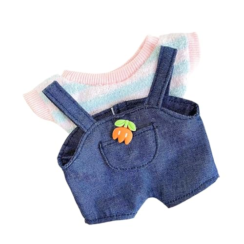 Lembeauty Niedliche Kleidung für Plüschpuppen, Puppenkleidungs-Overalls,Süße Kleidung 20cm Puppe Overalls und Tops - Gefüllte Puppenkostüme für Frauen und Mädchen, Rollenspielspielzeug für Wohnzimmer von Lembeauty