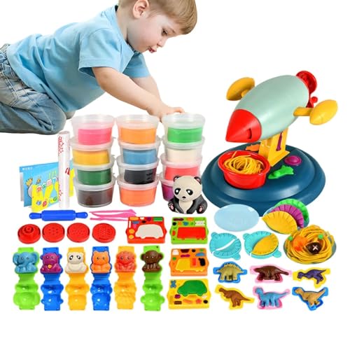 Lembeauty Spielteig-Kits,Rich Play Dough Kit - Knetmasse-Teig-Spielset, Farbteig-Nudel-Set zum Herstellen von Nudeln, Küchen-Spielset von Lembeauty