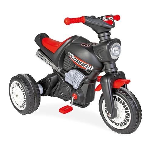 Kinderdreirad Cobra mit Pedale, Kindermotorrad zum Treten ab 3 Jahren, Dreirad im Motorrad-Design, Kinderspielzeug mit Breiten Reifen von Lemodo