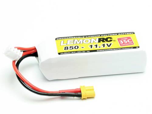 LemonRC Modellbau-Akkupack (LiPo) 11.1V 850 mAh Zellen-Zahl: 3 35 C Softcase XT30 von LemonRC