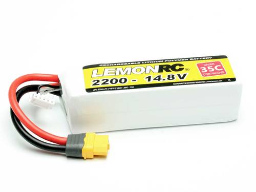 LemonRC Modellbau-Akkupack (LiPo) 14.8V 2200 mAh Zellen-Zahl: 4 35 C Softcase XT60 von LemonRC