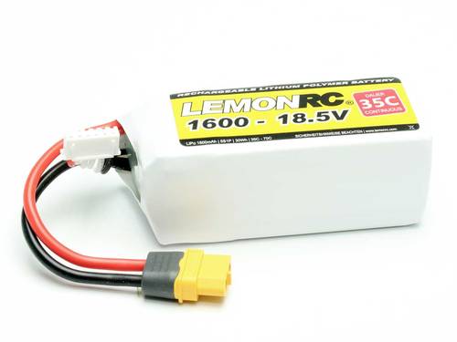 LemonRC Modellbau-Akkupack (LiPo) 18.5V 1600 mAh Zellen-Zahl: 5 35 C Softcase XT60 von LemonRC