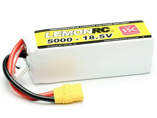 LemonRC Modellbau-Akkupack (LiPo) 18.5V 5000 mAh Zellen-Zahl: 5 35 C Softcase XT90 von LemonRC