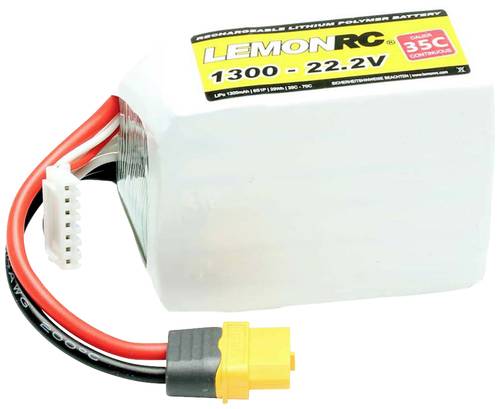 LemonRC Modellbau-Akkupack (LiPo) 22.2V 1300 mAh Zellen-Zahl: 6 35 C Softcase XT60 von LemonRC