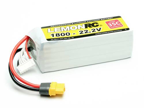 LemonRC Modellbau-Akkupack (LiPo) 22.2V 1800 mAh Zellen-Zahl: 6 35 C Softcase XT60 von LemonRC