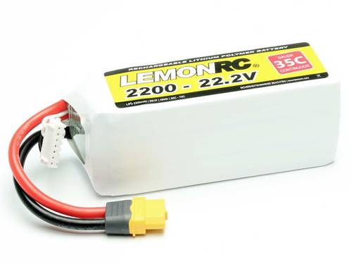 LemonRC Modellbau-Akkupack (LiPo) 22.2V 2200 mAh Zellen-Zahl: 6 35 C Softcase XT60 von LemonRC