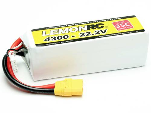 LemonRC Modellbau-Akkupack (LiPo) 22.2V 4300 mAh Zellen-Zahl: 6 35 C Softcase XT90 von LemonRC