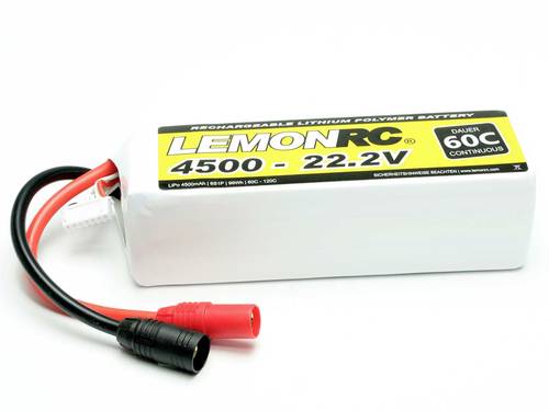 LemonRC Modellbau-Akkupack (LiPo) 22.2V 4500 mAh Zellen-Zahl: 6 60 C Softcase AS150 von LemonRC