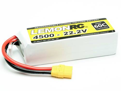 LemonRC Modellbau-Akkupack (LiPo) 22.2V 4500 mAh Zellen-Zahl: 6 60 C Softcase XT90 von LemonRC