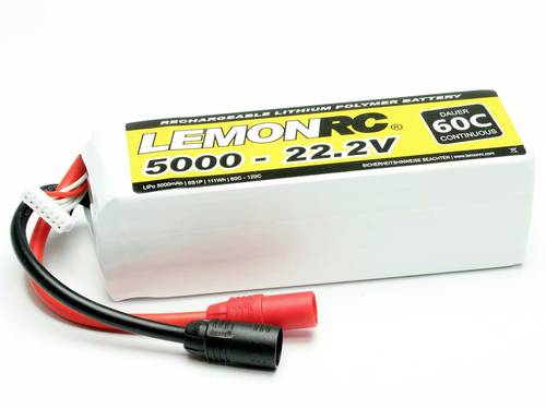 LemonRC Modellbau-Akkupack (LiPo) 22.2V 5000 mAh Zellen-Zahl: 6 60 C Softcase AS150 von LemonRC