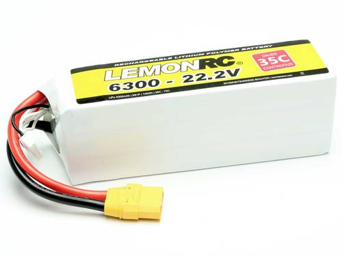 LemonRC Modellbau-Akkupack (LiPo) 22.2V 6300 mAh Zellen-Zahl: 6 35 C Softcase XT90 von LemonRC