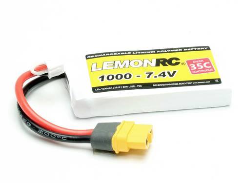 LemonRC Modellbau-Akkupack (LiPo) 7.4V 1000 mAh Zellen-Zahl: 2 35 C Softcase XT60 von LemonRC