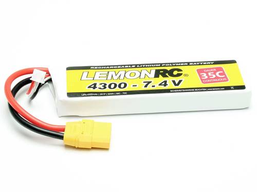 LemonRC Modellbau-Akkupack (LiPo) 7.4V 4300 mAh Zellen-Zahl: 2 35 C Softcase XT90 von LemonRC