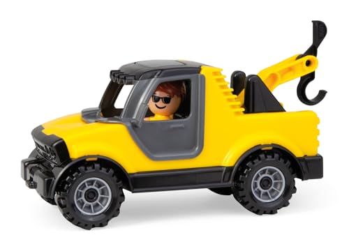 Lena® Truckies Abschleppwagen – 20 cm Spielzeugauto mit Stahlachsen, Abschlepphaken & Spielfigur – Robustes Fahrzeug für drinnen & draußen – Ab 2 Jahren – TÜV Zertifiziert – Made in Europe von Lena