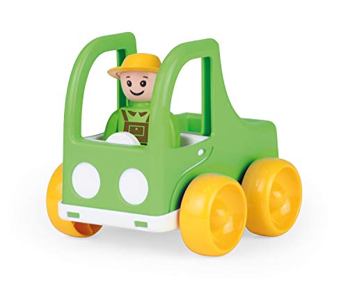 Lena 01573 My First Racers Pickup, Spielzeugtruck mit beweglicher Spielfigur als Fahrer, LKW zum Schieben und Rollen, Spielfahrzeug für Babys und Kleinkinder ab 12m+, grün von Lena